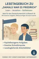 Vorschau - Unterrichtsreihen - Vollständiges Lesetagebuch - "Damals war es Friedrich" von Hans Peter Richter - Deckblatt
