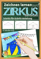 Vorschau - Mal- und Bastelvorlagen - Schritt für Schritt-Anleitung: Sternen-Zirkuszelt zeichnen (ab Klasse 2) - Deckblatt