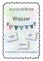 Vorschau - Aufgabenkarten - Kleckswörter Wasser - Deckblatt