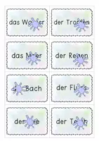 Vorschau - Aufgabenkarten - Kleckswörter Wasser - Seite 1