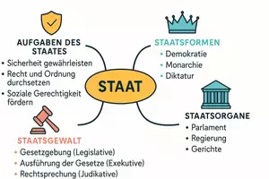 Vorschau - Arbeitsblätter - Arbeitsblätter zum Thema "Staat" + Lösung & MP3 + Mindmap + Infografik - Seite 2