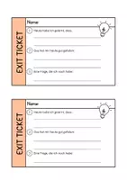 Vorschau - Arbeitsblätter - Exit Ticket Reflexion und Feedback - Deckblatt