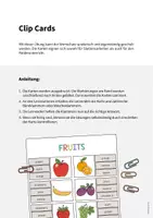 Vorschau - Stationenlernen - Fruits: Clip Cards / Klammerkarten (Englisch) - Seite 1