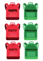 Vista previa - Tarjetas / Manipulativos - El sujeto y el predicado van al cole - página 2