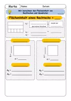 Vorschau - Arbeitsblätter - Flächeninhalt von Quadraten und Rechtecken berechnen - Seite 1