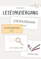Vorschau - Bildkarten - Lesespaziergang: Ablaufkarten (Lesen, Leseverständnis) - Deckblatt
