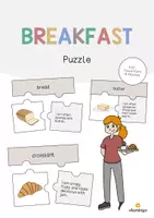 Vorschau - Stationenlernen - Breakfast: Puzzle (Englisch) - Deckblatt
