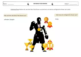 Vorschau - Arbeitsblätter - Das Herz eines Boxers - Szene 3 Der Beruf des Boxers und ,,Der rote Leo" - Seite 1