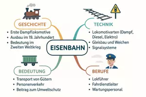 Vorschau - Arbeitsblätter - Arbeitsblatt zum Thema "Eisenbahn" + Onlineübung & MP3 + Mindmap + Infografik - Seite 2