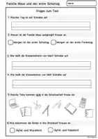 Vorschau - Arbeitsblätter - Hörübung oder Leseverstehen Schulanfang, Schulmaterial. Klettmappe, Grundschule, Vorschule - Seite 3