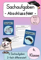 Vorschau - Arbeitsblätter - Sachaufgaben Abschluss Klasse 4 Mathe – Arbeitsblätter mit Lösungen für die Grundschule - Deckblatt