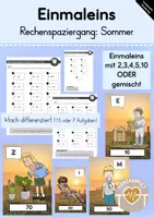 Vorschau - Arbeitsblätter - Rechenspaziergang: Einmaleins (Sommer) - Deckblatt