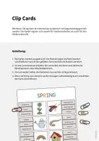 Vorschau - Stationenlernen - Spring: Clip Cards / Klammerkarten (Englisch) - Seite 1