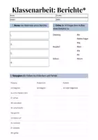 Vorschau - Arbeitsblätter - Klassenarbeit Berichte, Präteritum, Perfekt differenziert - Seite 2