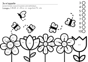 Aperçu - Feuilles d'exercices - Coloriage magique GS - PRINTEMPS - Page 1