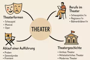 Vorschau - Arbeitsblätter - Arbeitsblatt "Theater" + Onlineübung & MP3 + Mindmap + Infografik - Seite 3
