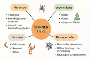 Vorschau - Arbeitsblätter - Arbeitsblätter zum Thema "Spinnentiere" + Lösung & MP3 + Mindmap + Infografik - Seite 1