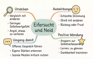 Vorschau - Arbeitsblätter - Arbeitsblatt "Eifersucht, Neid und wie man damit umgeht" + interaktive Lösung & MP3 + Mindmap + Infografiken - Seite 3