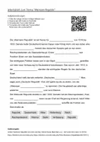 Vorschau - Arbeitsblätter - Arbeitsblätter zum Thema "Weimarer Republik" + Lösung & Fragen & MP3 + Mindmap + Infografiken - Deckblatt