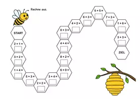 Vorschau - Arbeitsblätter - Rechnen mit Bienen - Addition und Subtraktion im ZR 0-5, 0-10 und 0-20 - Seite 3