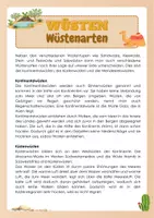 Vorschau - Arbeitsblätter - Wüsten - Wüstenarten - Seite 1