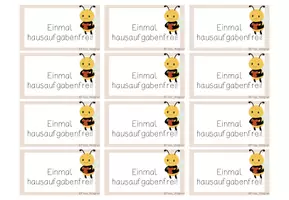 Vorschau - Anderer Materialtyp - Hausaufgabengutscheine Bienenklasse - Seite 1