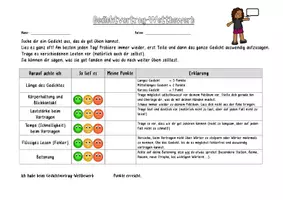Vorschau - Anderer Materialtyp - Gedichtvortrag-Wettbewerb - Beurteilungsbogen mit Urkunden - Seite 2