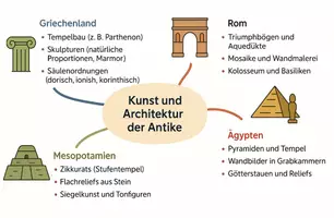 Vorschau - Arbeitsblätter - AB mit Fragen zum Thema "Kunst und Architektur der Antike" + Lösungsblatt + Mindmap + Infografik - Seite 2