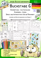 Vorschau - Stationenlernen - Buchstabenerarbeitung G - Lautschulung, Lesen, Schreiben, Spiele - in deutscher Fibelschrift - Deckblatt
