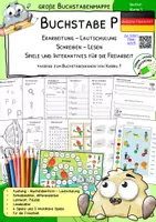 Vorschau - Arbeitsblätter - Buchstabenerarbeitung P - Lautschulung, Lesen, Schreiben, Spiele - in deutscher Fibelschrift - Deckblatt