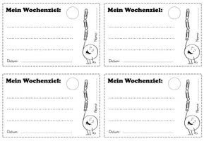 Vorschau - Aufgabenkarten - Individuelle Wochenziele - Seite 1