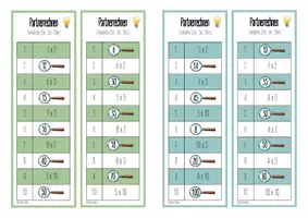 Vorschau - Aufgabenkarten - Partnerrechnen Einmaleins - 2er, 5er und 10er Reihe - Seite 2