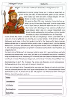 Vorschau - Arbeitsblätter - Heiliger Florian (Vorstellung und Aufgabe) - Deckblatt