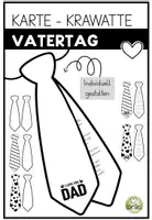 Vorschau - Mal- und Bastelvorlagen - Vatertagskarte - Krawatte - Deckblatt