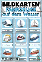 Vorschau - Bildkarten - Bildkarten "Fahrzeuge auf dem Wasser" DaZ / DaF / Deutsch - Deckblatt