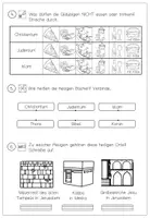 Vorschau - Arbeitsblätter - Weltreligionen- Quiz (Christentum, Judentum, Islam) Religion in der Grundschule - Seite 3