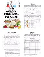 Vorschau - Arbeitsblätter - Wir werden Nahrungsforscher-Experimente zu den Nährstoffen - Deckblatt