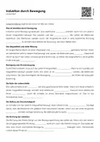 Vorschau - Arbeitsblätter - Induktion durch Bewegung (Lückentext und Übungen) - Deckblatt