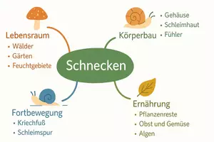 Vorschau - Arbeitsblätter - Arbeitsblätter zum Thema "Schnecken" + Lösung & MP3 + Mindmap + Infografik - Seite 1