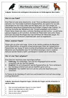 Vorschau - Arbeitsblätter - Arbeitsblatt / Merkblatt zu Fabeln und ihren Merkmalen (2-fach-differenziert, inkl. Übung, Klasse 4-6) - Deckblatt
