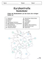 Vorschau - Test - KURZKONTROLLE Bundesländer Deutschlands Sachunterricht - Seite 1