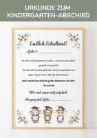 Vorschau - Poster - Abschied Kita Portfolio. Abschied aus dem Kindergarten. Einschulung Geschenk. Urkunde zum Kindergarten-Abschied. Vorlagen Erzieherinnen. - Deckblatt