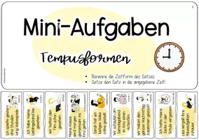 Vorschau - Arbeitsblätter - Tempusformen: Miniaufgaben - Abreißzettel + Merkposter - Seite 3