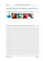 Vorschau - Arbeitsblätter - Lernzielkontrolle geometrische Körper - Deckblatt