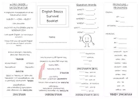 Vorschau - Merkblätter - Faltheft English Basics Survival Booklet - Deckblatt