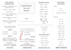 Vorschau - Merkblätter - Faltheft English Basics Survival Booklet - Seite 1