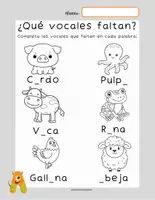 Vista previa - Hojas de trabajo - Conociendo las letras, atención y vocabulario - página 3