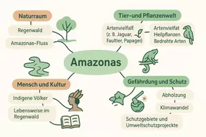 Vorschau - Arbeitsblätter - Arbeitsblatt zum Thema "Amazonas" + Onlineübung & MP3 + Mindmap + Infografik - Seite 2