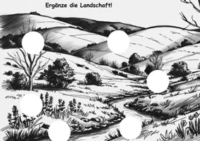 Vorschau - Arbeitsblätter - Bleistiftzeichnung - Landschaften ergänzen - Seite 3