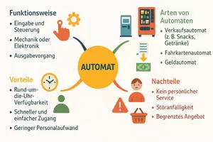 Vorschau - Arbeitsblätter - AB mit Fragen zum Thema "Automaten" + Lösungsblatt + Mindmap + Infografik - Seite 2
